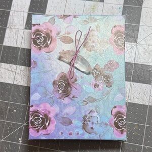 Handsewn Dream Journal with Crystal. Hand sewn and crafted in Alaska.